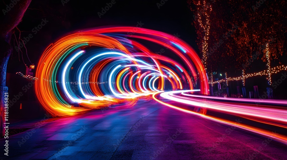 Poster abstract speed motion blur with colorful lines and energy waves