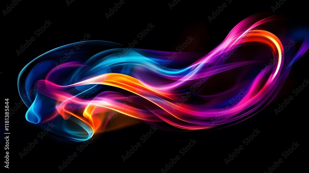 Poster abstract speed motion blur with colorful lines and energy waves