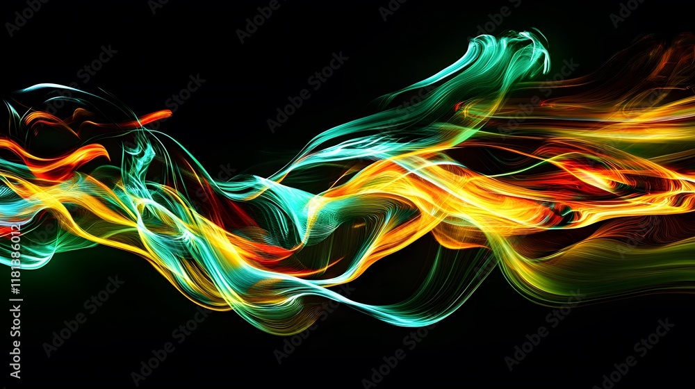 Poster abstract speed motion blur with colorful lines and energy waves