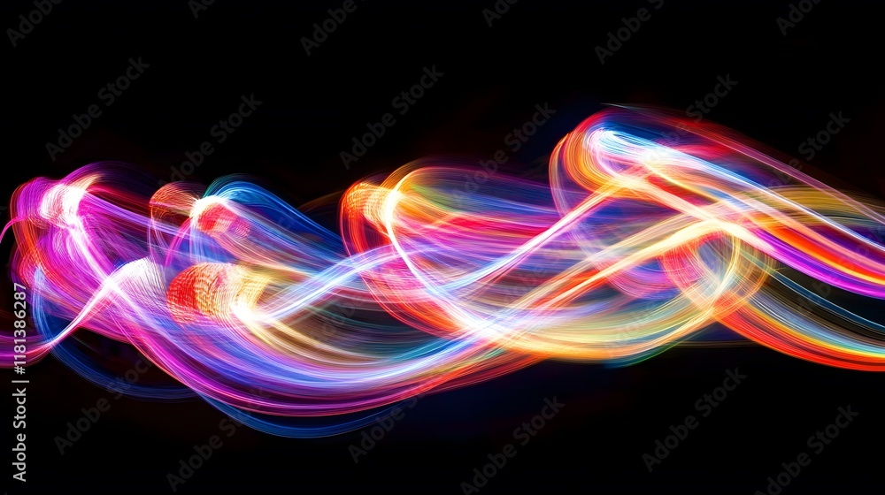 Poster abstract speed motion blur with colorful lines and energy waves