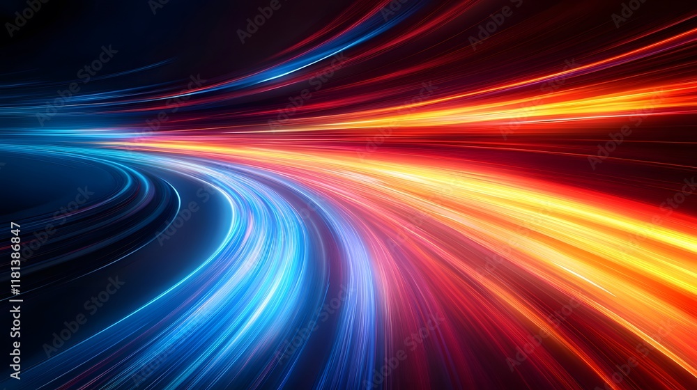 Poster abstract speed motion blur with colorful lines and energy waves