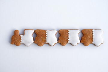 Gingerbread train on a white background