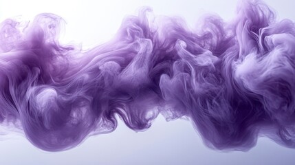 Abstract purple ink swirling in water, creating a dynamic and flowing pattern.