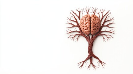 Artistic Representation of a Brain as a Tree with Branches