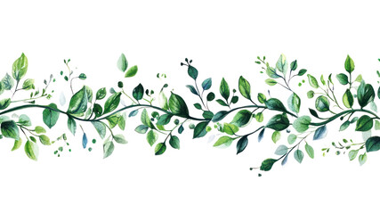Obraz premium PNG Festive green ornament border illustration plant leaf.