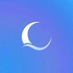 Serene Moon and Wave Logo: Abstract minimalist logo design featuring a crescent moon and gentle wave, symbolizing tranquility and fluidity. Perfect for spa, wellness, or travel brands. 