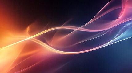Abstract Colorful Waves Flowing Smoothly Across Dark Background