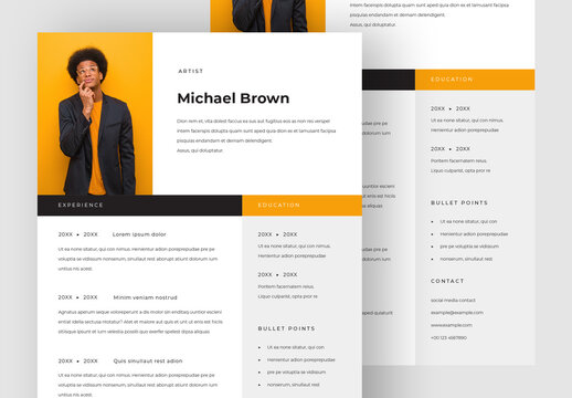 Modern Resume Layout With Simple Design