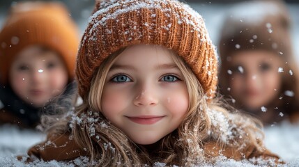Warm Smiles Amidst a Flurry of Snowflakes