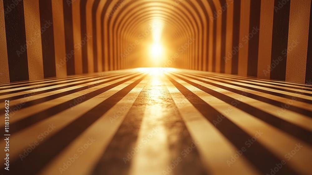 Poster golden archway: a captivating perspective of abstract architecture. striking lines and rich textures