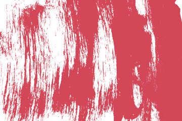 Red Big Retro Brush Stroke on White Background. Grunge Distressed Flat Texture. Big Artistic Brush Stroke overlay. Hand draw big bold brush backdrop for retro cover, ad, banner, poster