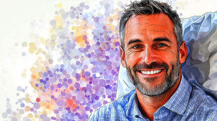 Happy Smiling Man Portrait: Joyful, Cheerful Expression