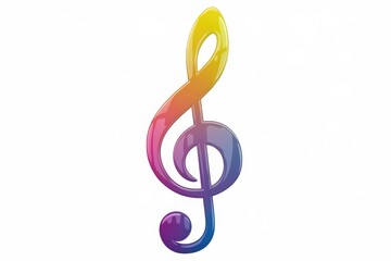 Fototapeta premium A colorful glossy treble clef on a white background.