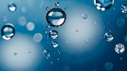 water drops on blue
