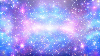 Vibrant cosmic nebula with shimmering stars and colorful galaxy glow