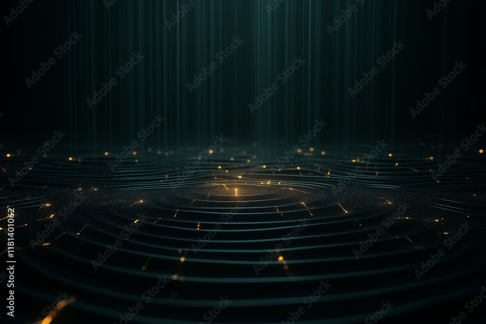 Poster A fractal pulse of light spreading through a dark void in symmetrical ripples