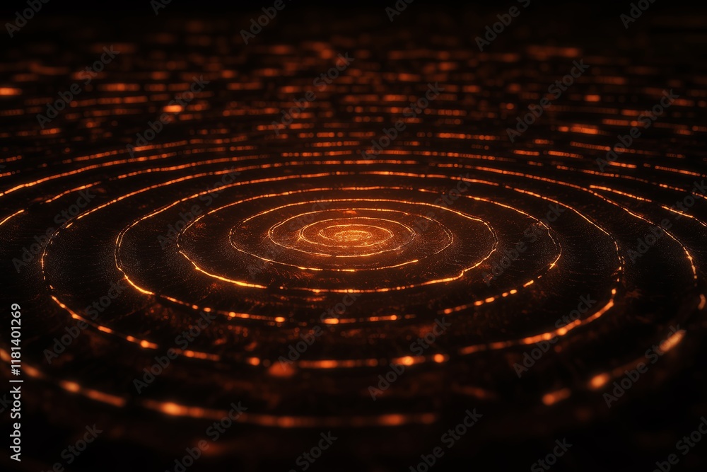 Poster A fractal pulse of light spreading through a dark void in symmetrical ripples