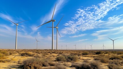 Vast Wind Farm Under a Majestic Sky
