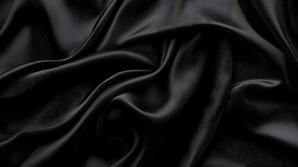 Obraz premium Black luxury fabric background with space for text