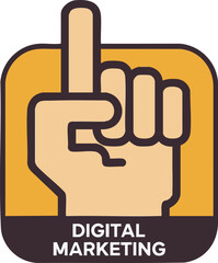 Fototapeta premium Hand icon with Digital Marketing written 
