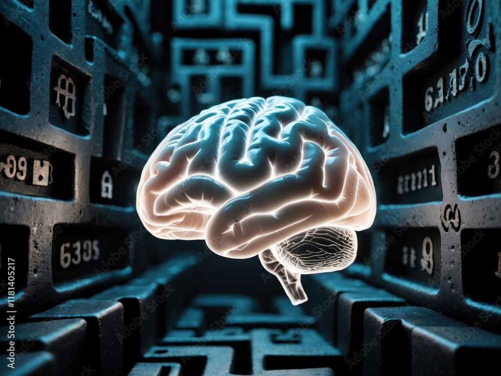 Poster exploring the connection between obsessive compulsive disorder and mental processes related to the b