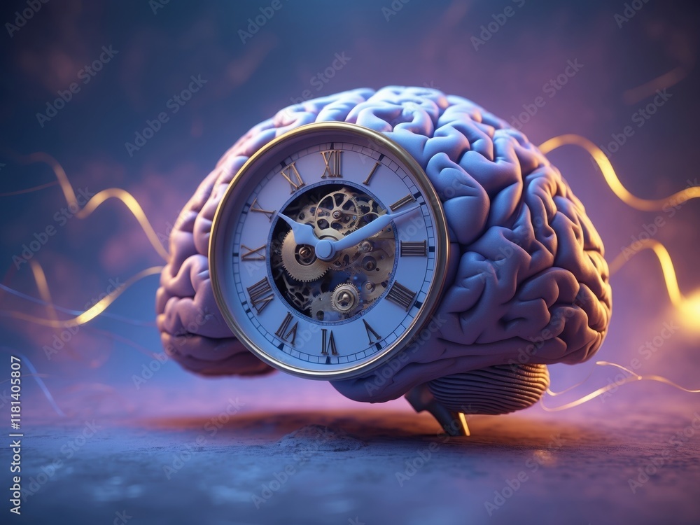 Poster understanding the impact of obsessive compulsive disorder through visual metaphors of time and the m