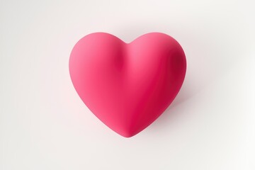 A single pink heart shape on a white background.