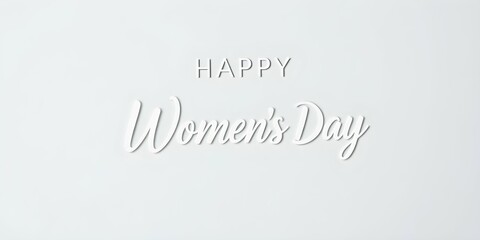 Minimal greeting card with elegant caligraphy "Happy Women’s Day". 