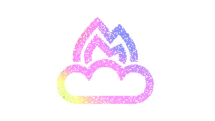 Icon fire smoke is made up of LED square shapes. There are bright diodes and there are black dead diodes