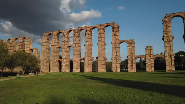 Los Milagros Aqueduct in Merida, Spain