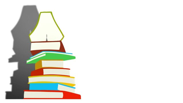 Books Falling and Stacking Animation Background – Educational and Creative Concept