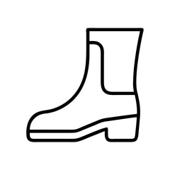 boots icon, footwear line art, footwear vector - simple black line art icon of boots perfect for logos, and footwear-themed designs.