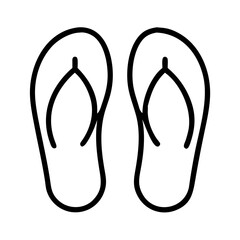 flip flops icon, footwear line art, footwear vector - simple black line art icon of flip flops perfect for logos, and footwear-themed designs.