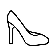 heels icon, footwear line art, footwear vector - simple black line art icon of heels perfect for logos, and footwear-themed designs.