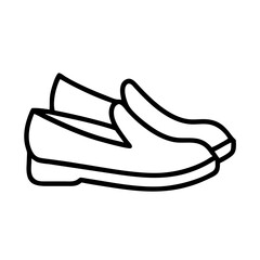 loafers icon, footwear line art, footwear vector - simple black line art icon of loafers perfect for logos, and footwear-themed designs.