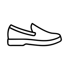 loafers icon, footwear line art, footwear vector - simple black line art icon of loafers perfect for logos, and footwear-themed designs.