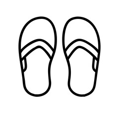 sandals icon, footwear line art, footwear vector - simple black line art icon of sandals perfect for logos, and footwear-themed designs.