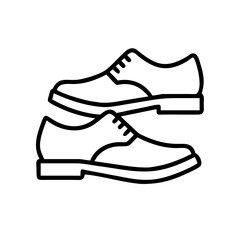 oxfords icon, footwear line art, footwear vector - simple black line art icon of oxfords perfect for logos, and footwear-themed designs.