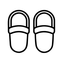 slippers icon, footwear line art, footwear vector - simple black line art icon of slippers perfect for logos, and footwear-themed designs.