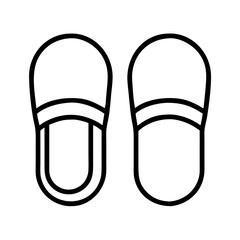 slippers icon, footwear line art, footwear vector - simple black line art icon of slippers perfect for logos, and footwear-themed designs.