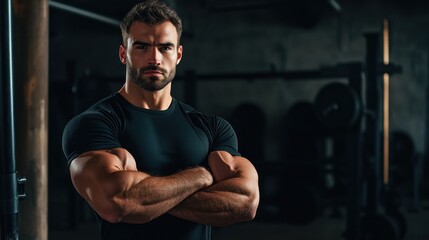 Fototapeta premium Muscular Man in Gym