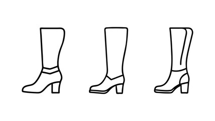 knee high boots icon, footwear line art, footwear vector - simple black line art icon of knee high boots perfect for logos, and footwear-themed designs.