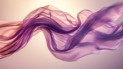 Abstract Flowing Purple and Pink Fabric, Dynamic Movement, Soft Lighting, Textile Design