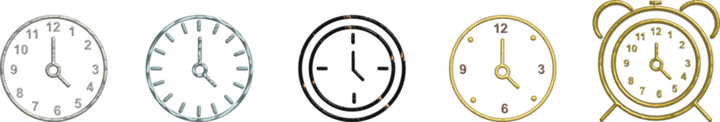 Clock icon set. Time icon vector. watch icon symbol 3D