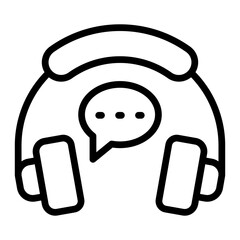 Customer Support Vector Line Icon Design