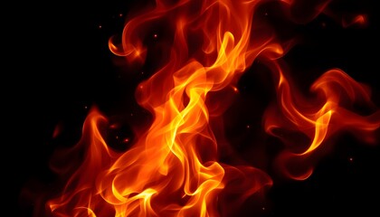 Fototapeta premium Dynamic and Captivating Flames Dancing Against a Dark Background