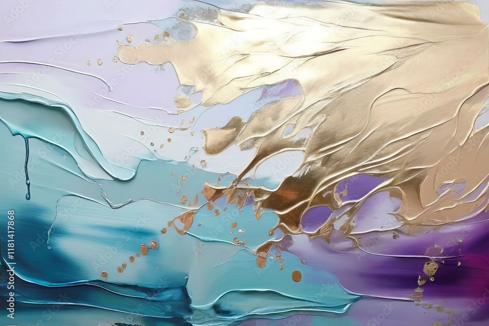 Poster metallic sheen strokes with a subtle metallic or pearlescent shi