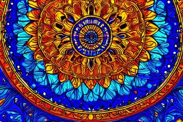 Fototapeta premium mood mandala intricate symmetrical design radiating from the sub