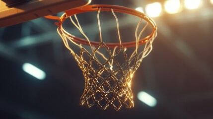 Scoring the winning points at a basketball game.