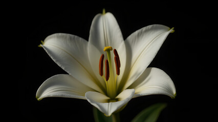 Fototapeta premium Elegant White Lily Blossom A CloseUp of Purity and Grace
